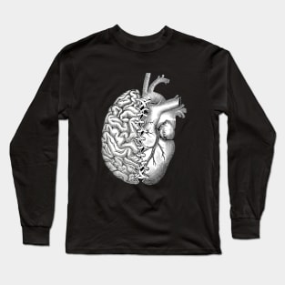 Half brain half heart, right balance between brain and heart, tied, laces, ribbon for tying Long Sleeve T-Shirt